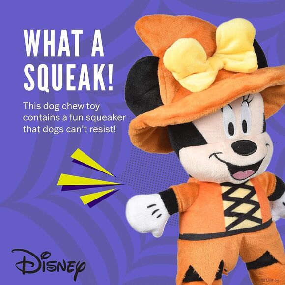 Disney Fetch for Pets 9" Minnie Mouse Witch Halloween Plush Squeaky Toy for Dogs - Picture 3 of 14